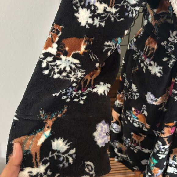 Vera Bradley Hooded Cozy Life Robe Merry Mischief Woodland Animals Size L/XL - Picture 7 of 14